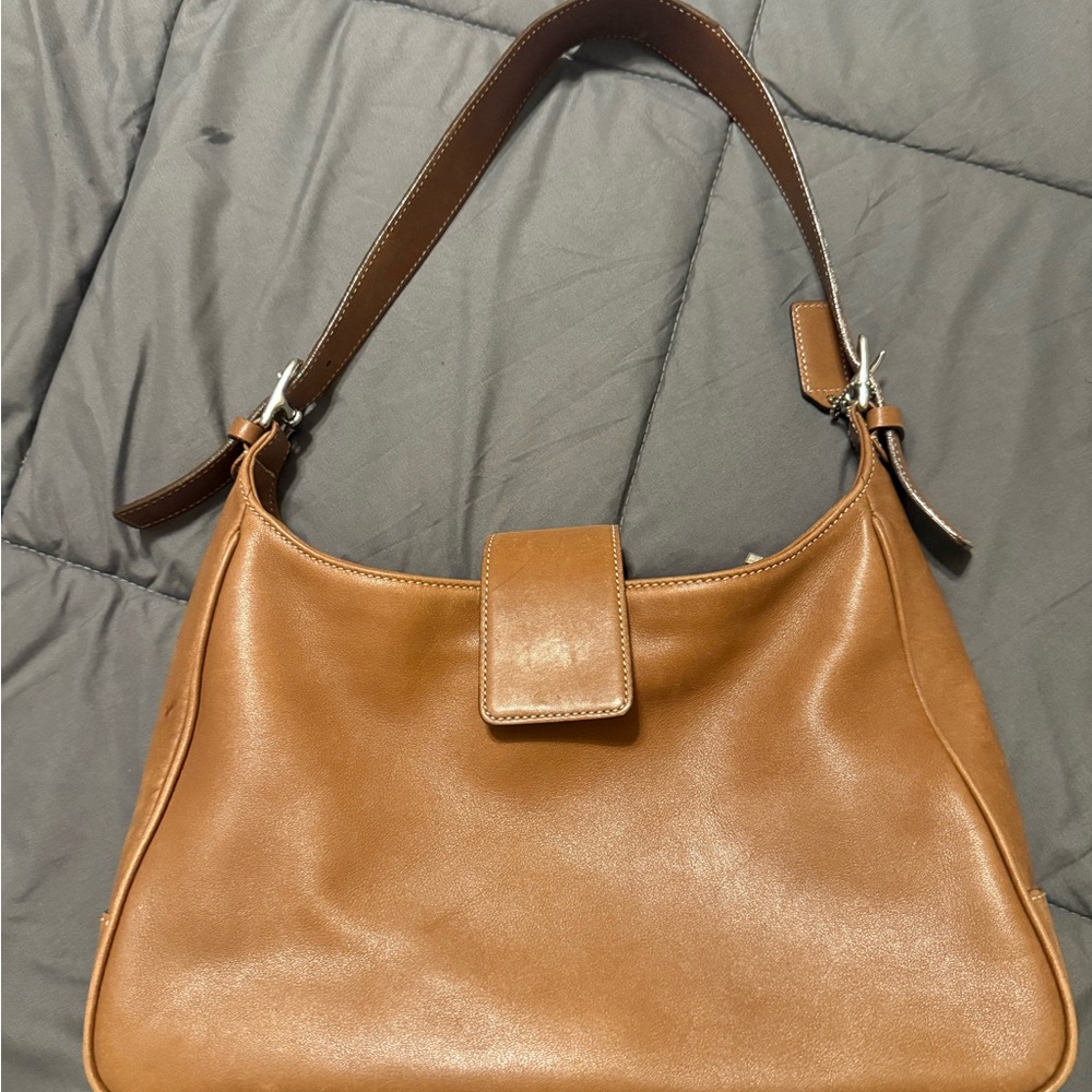 Vintage Coach 7783 Hampton Tan Leather Shoulder Bag